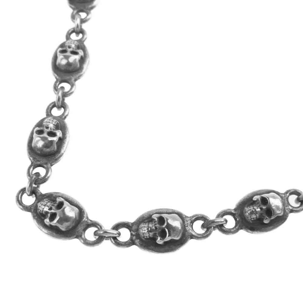 Justin Davis ジャスティンデイビス SNJ155 販売証明書付属 タイニー スカル チェーン ネックレス 50cm シルバー系【中古】