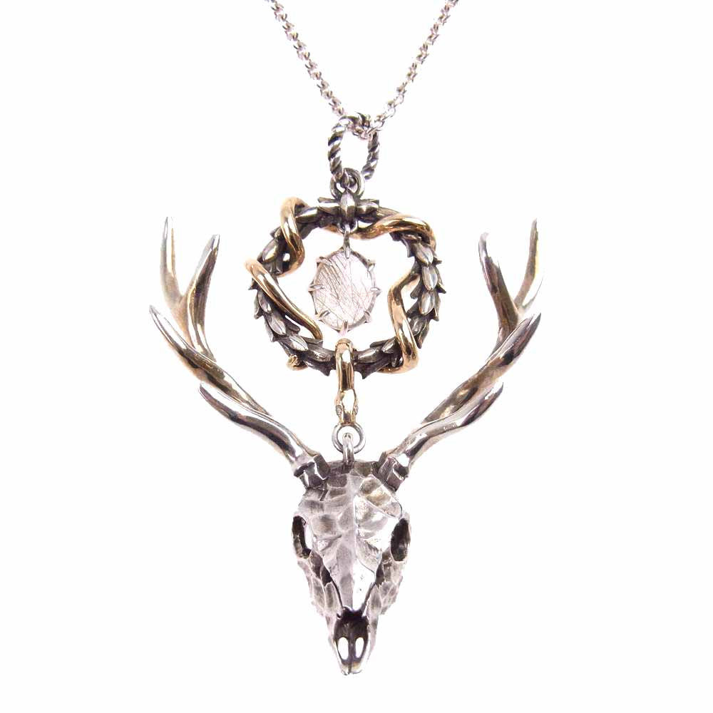 ヴェルヴェットラウンジ Silver925/K18 Dawn and Dusk ドーンアンドダスク ペンダント スモーキールチルクォーツ w/ダイヤ ネックレス シルバー系【中古】