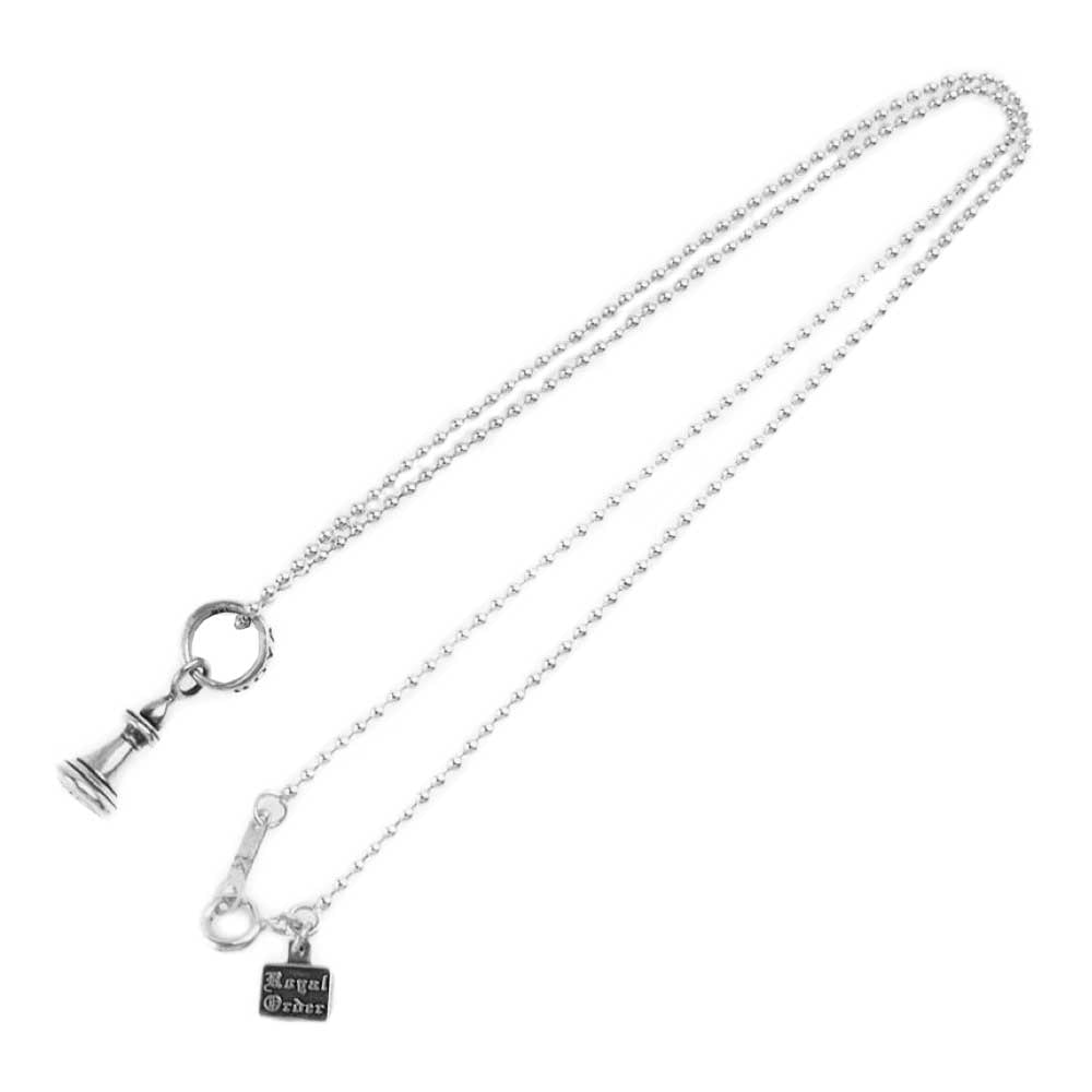 ROYAL ORDER ロイヤルオーダー SP495 P&T販売証明書付属 ビショップ ペンダントトップ 1.5mm ボールチェーン ネックレス シルバー系【中古】