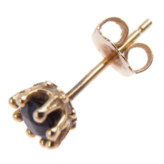 ROYAL ORDER ロイヤルオーダー GE144-0 P&T販売証明書付属 10K TINY CROWN STONE STUDS ONYX タイニークラウン オニキス ピアス ゴールド系【中古】