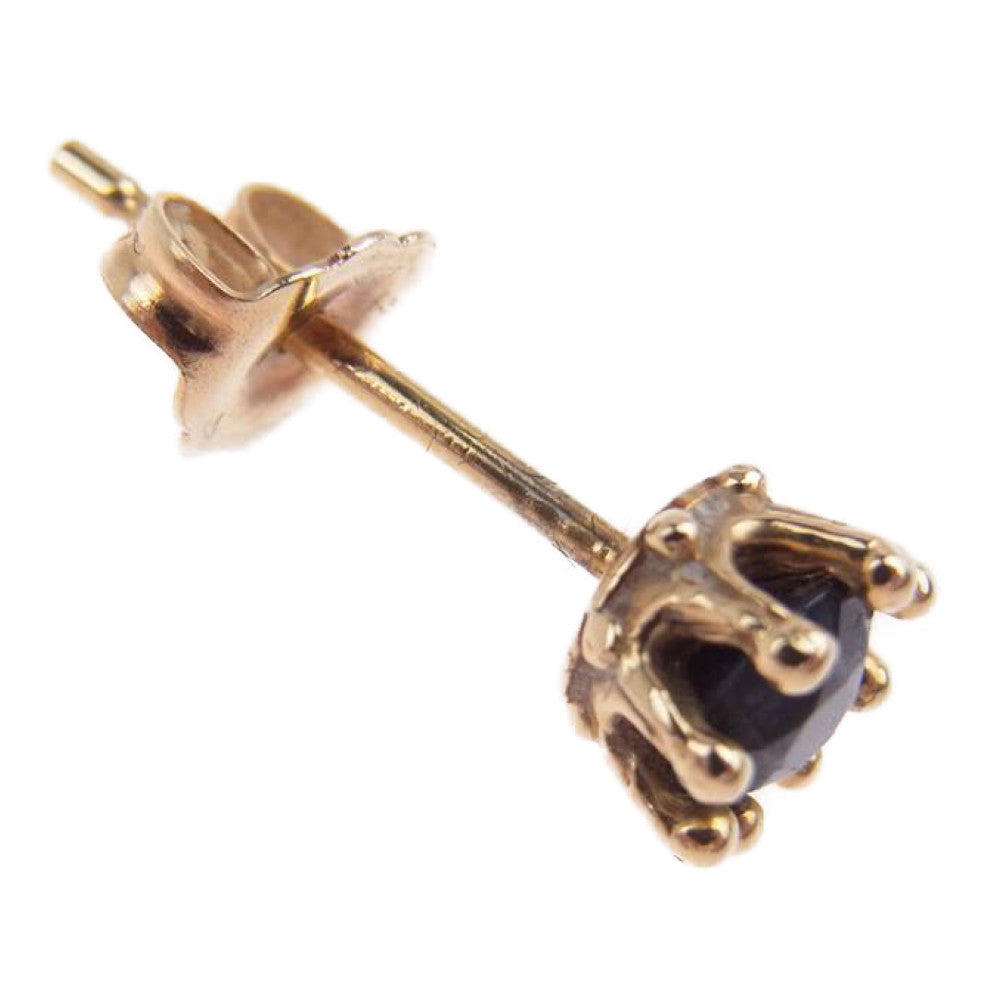ROYAL ORDER ロイヤルオーダー GE144-0 P&T販売証明書付属 10K TINY CROWN STONE STUDS ONYX タイニークラウン オニキス ピアス ゴールド系【中古】