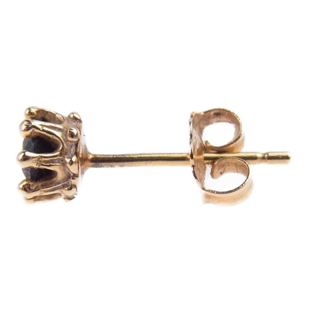 ROYAL ORDER ロイヤルオーダー GE144-0 P&T販売証明書付属 10K TINY CROWN STONE STUDS ONYX タイニークラウン オニキス ピアス ゴールド系【中古】