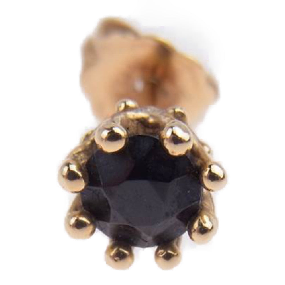 ROYAL ORDER ロイヤルオーダー GE144-0 P&T販売証明書付属 10K TINY CROWN STONE STUDS ONYX タイニークラウン オニキス ピアス ゴールド系【中古】