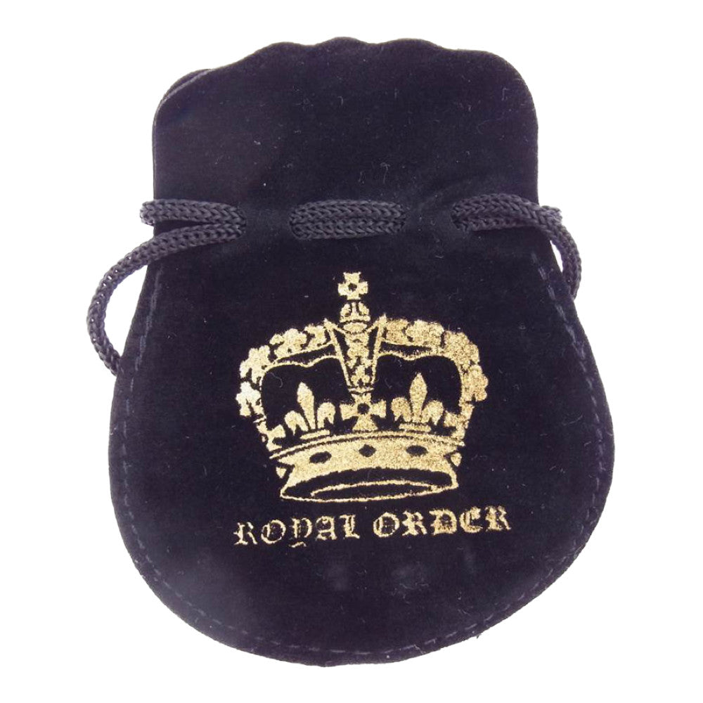 ROYAL ORDER ロイヤルオーダー GE144-0 P&T販売証明書付属 10K TINY CROWN STONE STUDS ONYX タイニークラウン オニキス ピアス ゴールド系【中古】