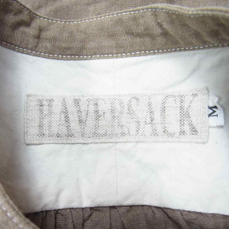 HAVERSACK ハバーザック 820838 コットンリネン バンドカラー 半袖 シャツ ブラウン系 M【美品】【中古】