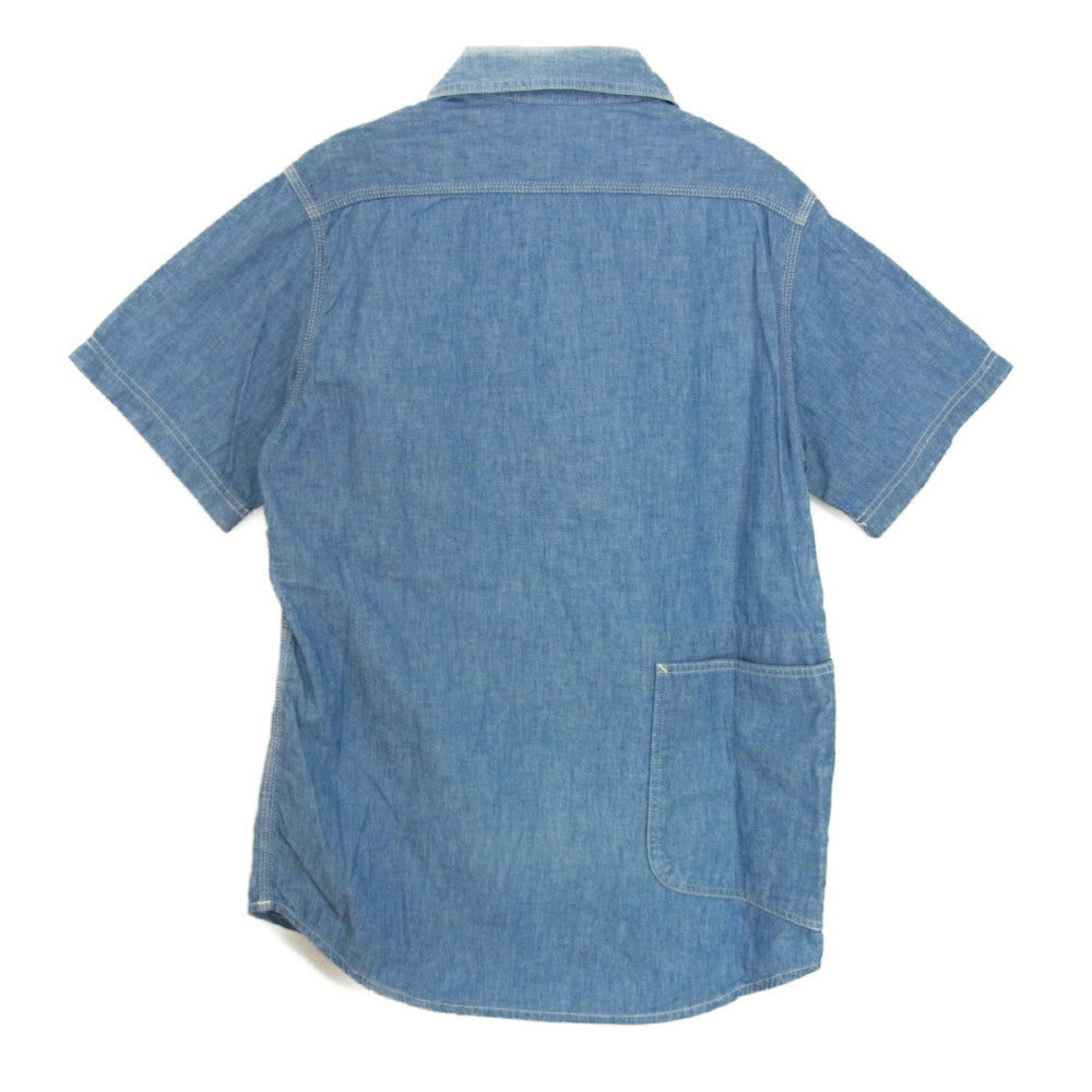 SASAFRAS ササフラス コットン シャンブレ― シャツ 半袖 ブルー系 S【中古】