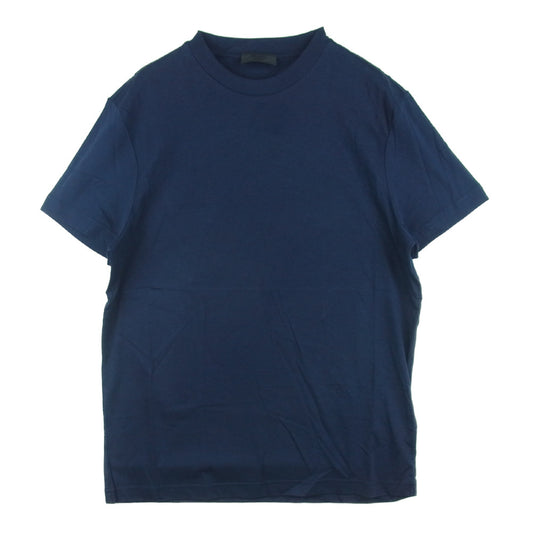 PRADA プラダ UJM492 S181 ILK 国内正規品 三角プレート パッチ クルーネック 半袖 Tシャツ カットソー ダークネイビー系 M【中古】