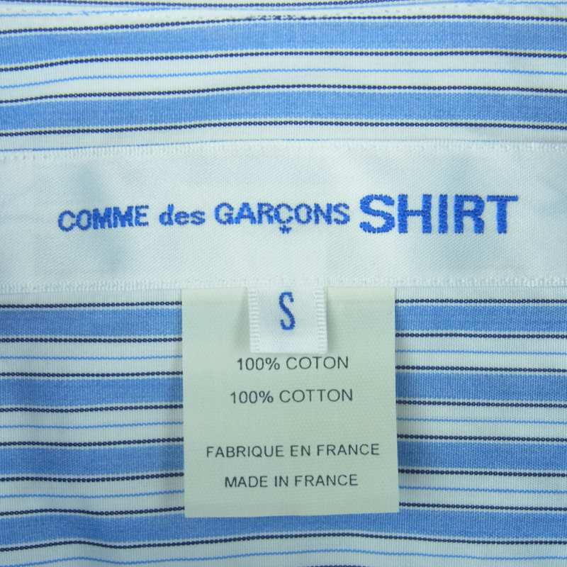 COMME des GARCONS コムデギャルソン SHIRT FOREVER フォーエバー 17SS CDGS2ST フランス製 ライン ストライプ 長袖 シャツ ライトブルー系 ホワイト系 S【中古】