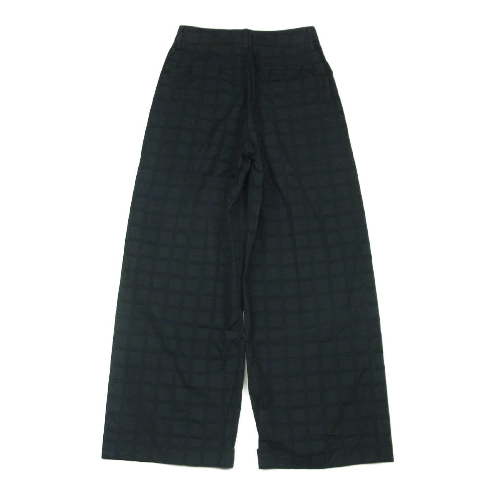 ISSEY MIYAKE イッセイミヤケ 17SS IM72FF503 チェック柄 1タック ワイド スラックス パンツ ブラック系 1【中古】