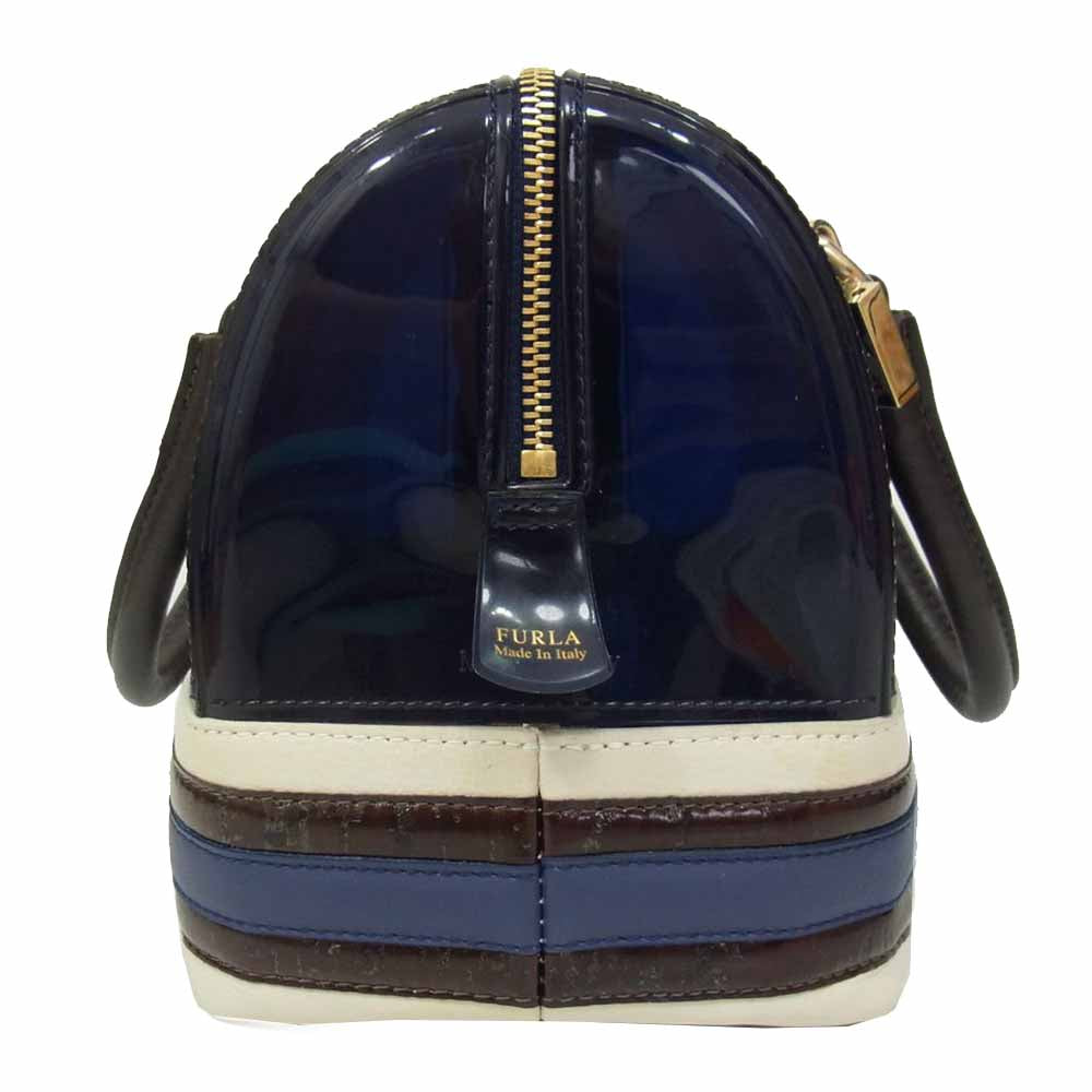 Furla フルラ CANDY キャンディ ミニ ボストンバッグ ネイビー系【中古】