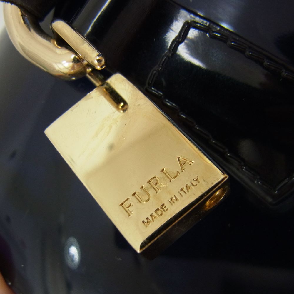 Furla フルラ CANDY キャンディ ミニ ボストンバッグ ネイビー系【中古】