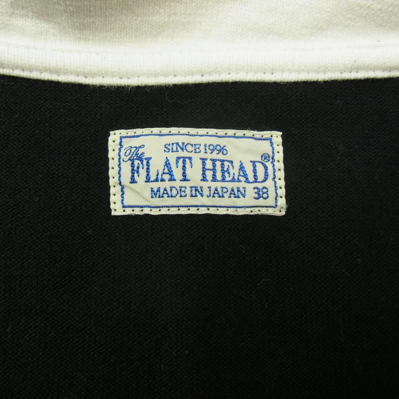 フラット ヘッド FN-TPS-001 SKIPPER POLO SHIRT スキッパー ポロシャツ ブラック系 38【中古】