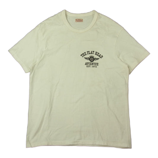 フラット ヘッド AVENUE別注 FH FLYING WHEEL S/S TEE SHITS プリント Tシャツ ホワイト ホワイト系 40【中古】