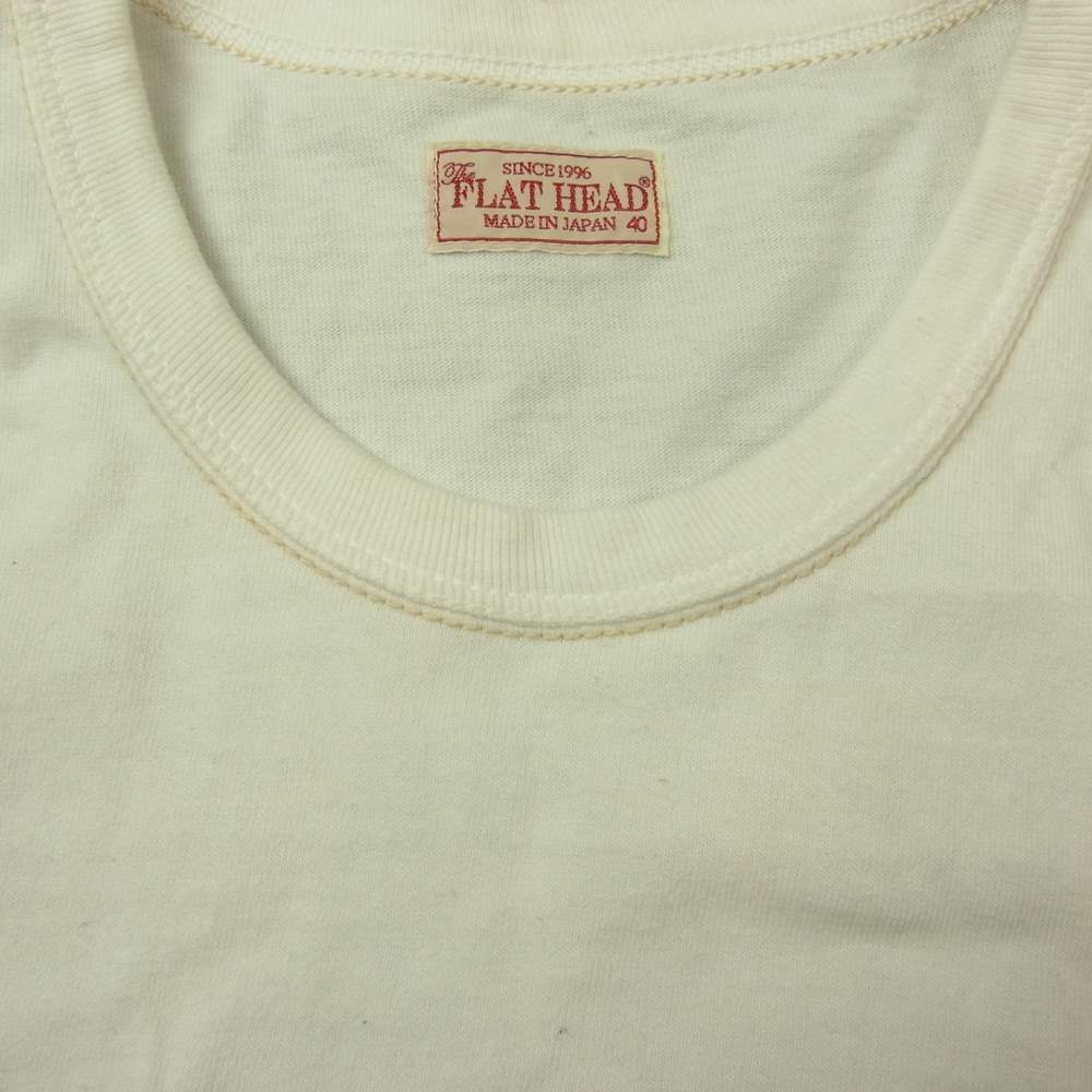 フラット ヘッド AVENUE別注 FH FLYING WHEEL S/S TEE SHITS プリント Tシャツ ホワイト ホワイト系 40【中古】