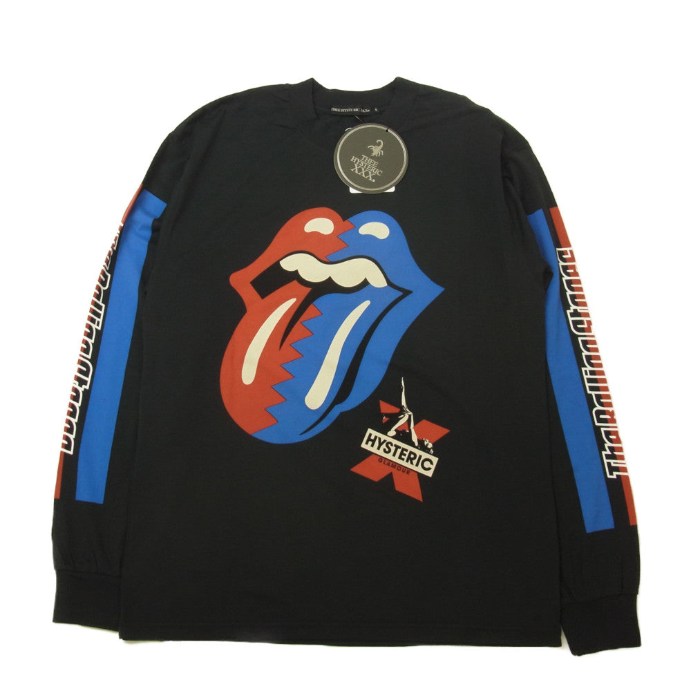 HYSTERIC GLAMOUR ヒステリックグラマー 06213CL03 THEE HYSTERIC XXX THE ROLLING STONES  STEEL WHEELS 1989 トリプルエックス ローリング ストーンズ Tシャツ ブラック系 S【極上美品】【中古】