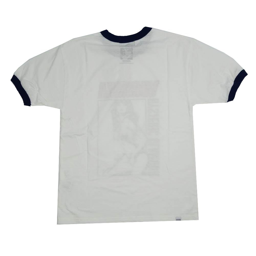 HYSTERIC GLAMOUR ヒステリックグラマー 22SS 02222CT02 VAMPIRELLA HYSTERIC ISSUE ヴァンピレラ ガールプリント 半袖 リンガー Tシャツ ホワイト系 S【美品】【中古】