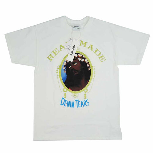 READY MADE レディメイド 22SS × DENIM TEARS 22SS COTTON WREATH T-SHIRT TEE デニム ティアーズ プリントTシャツ  ホワイト系 S【新古品】【未使用】【中古】