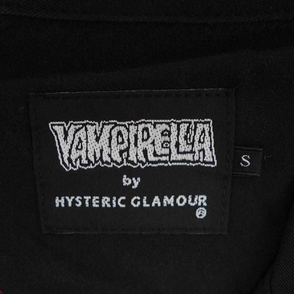 HYSTERIC GLAMOUR ヒステリックグラマー 22SS 02222AH04 VAMPIRELLA 刺繍 オープンカラー レーヨン ボウリング シャツ ブラック系 S【美品】【中古】