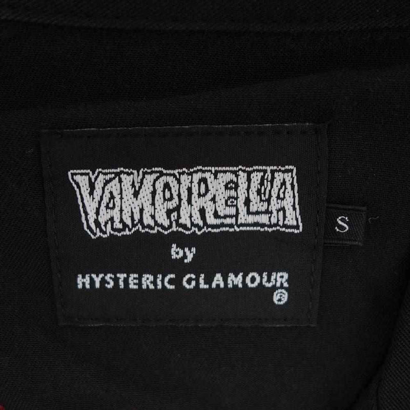 HYSTERIC GLAMOUR ヒステリックグラマー 22SS 02222AH04 VAMPIRELLA 刺繍 オープンカラー レーヨン ボウリング シャツ ブラック系 XL