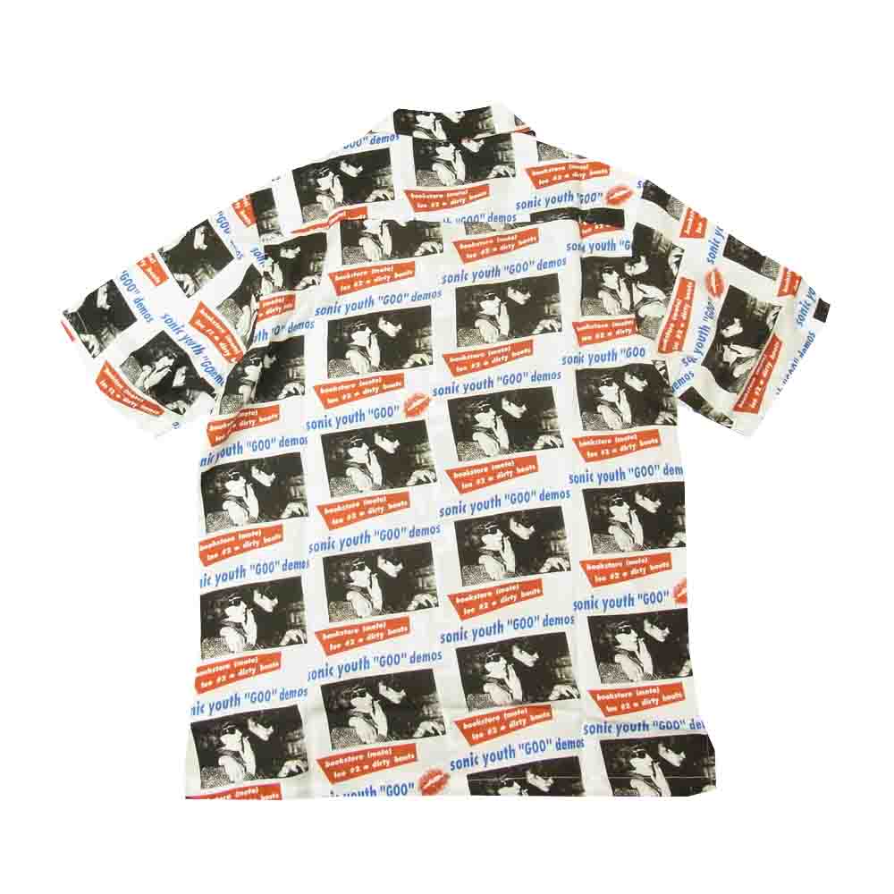 HYSTERIC GLAMOUR ヒステリックグラマー 22SS 02221AH06 SONIC YOUTH GOO DEMOS柄 ソニック ユース オープン カラー シャツ ホワイト系 S【新古品】【未使用】【中古】