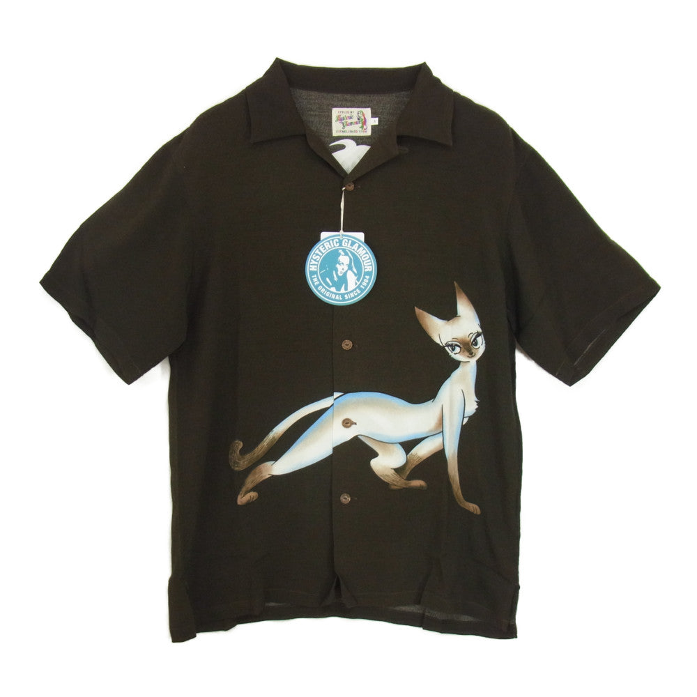 HYSTERIC GLAMOUR ヒステリックグラマー 21SS 02211AH15 手塚治虫 シャミー1000 ＆ 理知的型 オープンカラー アロハ シャツ  ブラウン系 S【新古品】【未使用】【中古】