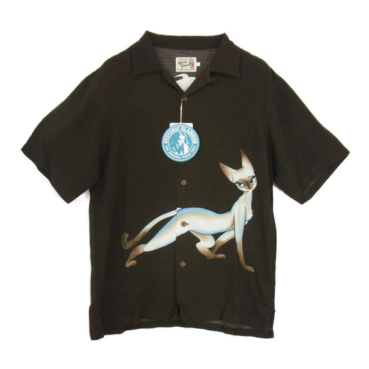 HYSTERIC GLAMOUR ヒステリックグラマー 21SS 02211AH15 手塚治虫 シャミー1000 ＆ 理知的型 オープンカラー アロハ シャツ  ブラウン系 S【新古品】【未使用】【中古】