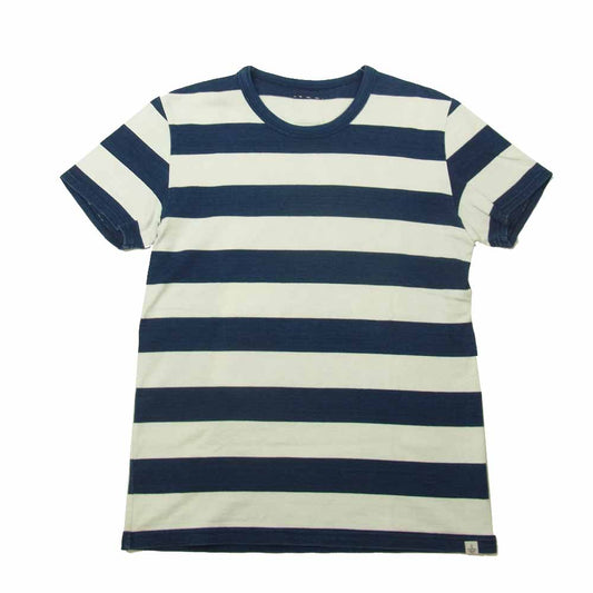VISVIM ビズビム 16SS 0116105010024 BIG BORDER TEE S/S ビック ボーダー Tシャツ ホワイト系 インディゴブルー系 2【中古】