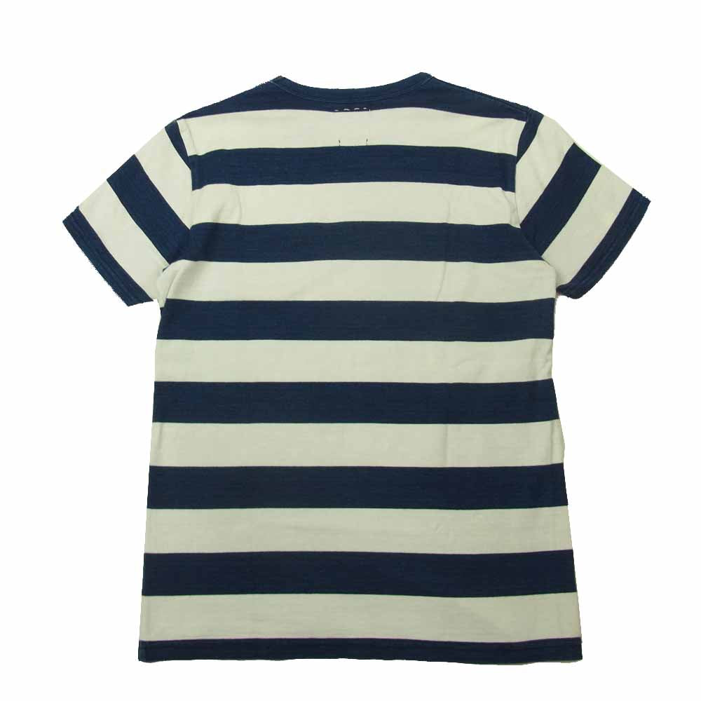 VISVIM ビズビム 16SS 0116105010024 BIG BORDER TEE S/S ビック ボーダー Tシャツ ホワイト系 インディゴブルー系 2【中古】