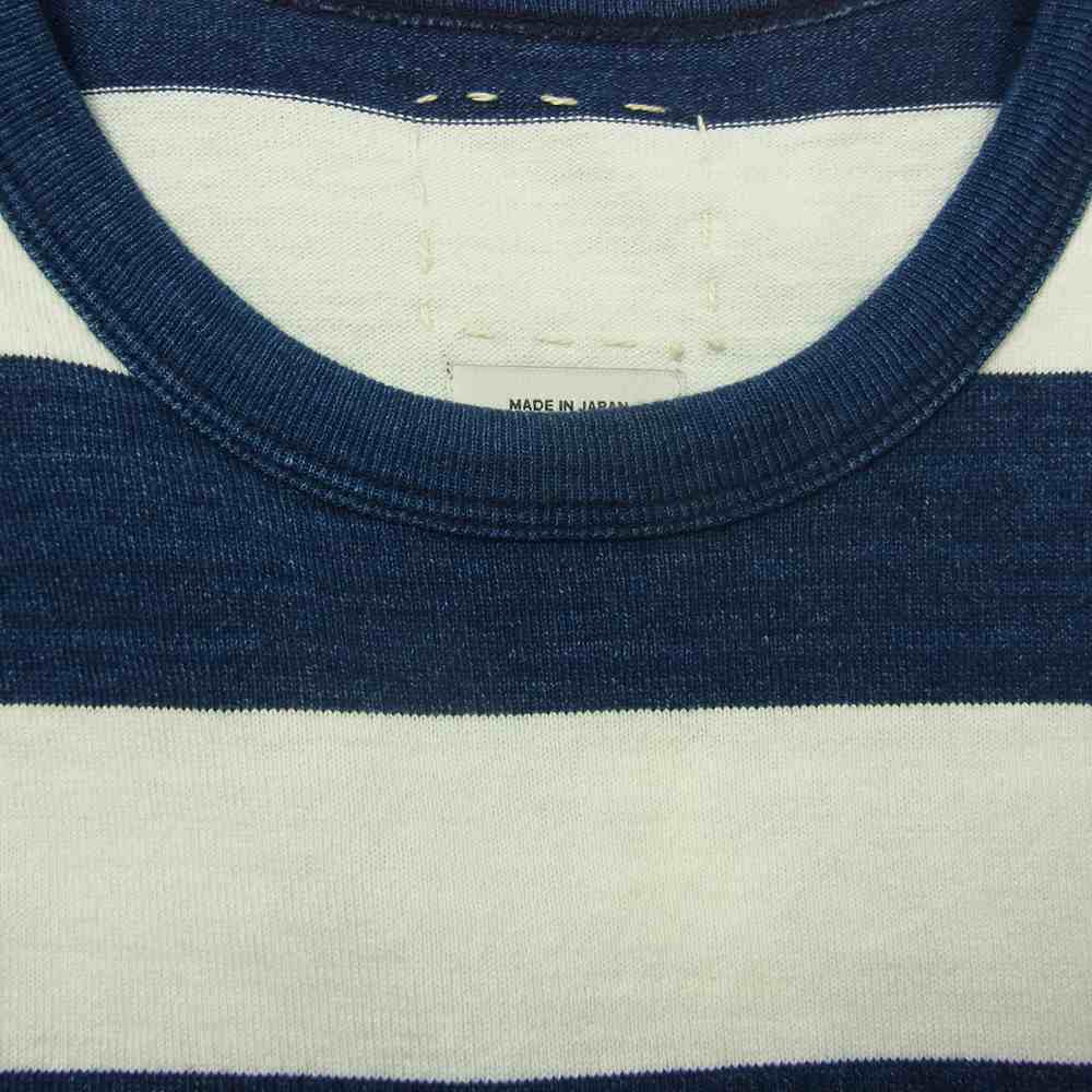 VISVIM ビズビム 16SS 0116105010024 BIG BORDER TEE S/S ビック ボーダー Tシャツ ホワイト系 インディゴブルー系 2【中古】