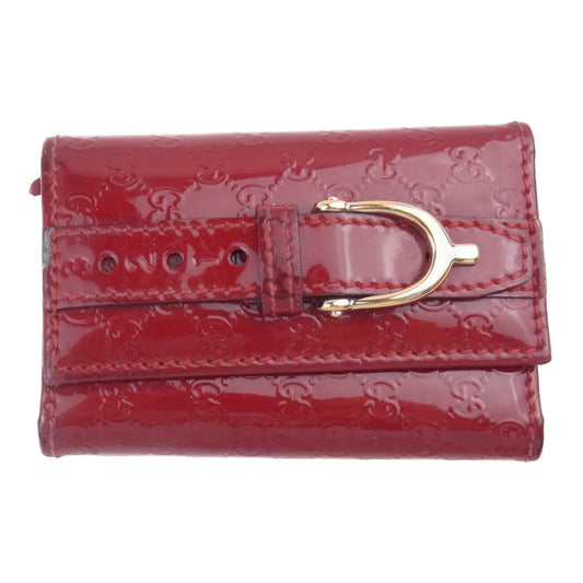 GUCCI グッチ 309759 AV13G 6227 マイクログッチシマ ベルト 6連 キーケース レッド系【中古】
