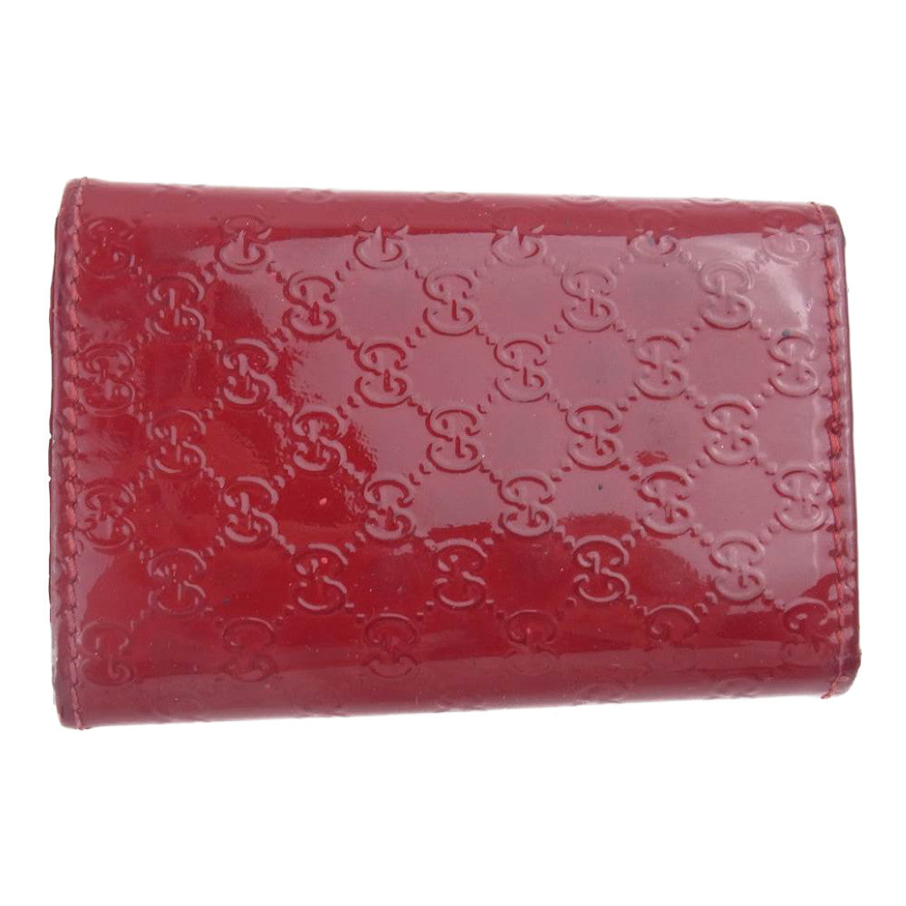 GUCCI グッチ 309759 AV13G 6227 マイクログッチシマ ベルト 6連 キーケース レッド系【中古】