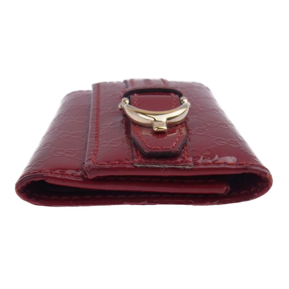 GUCCI グッチ 309759 AV13G 6227 マイクログッチシマ ベルト 6連 キーケース レッド系【中古】