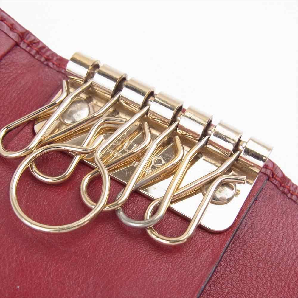 GUCCI グッチ 309759 AV13G 6227 マイクログッチシマ ベルト 6連 キーケース レッド系【中古】