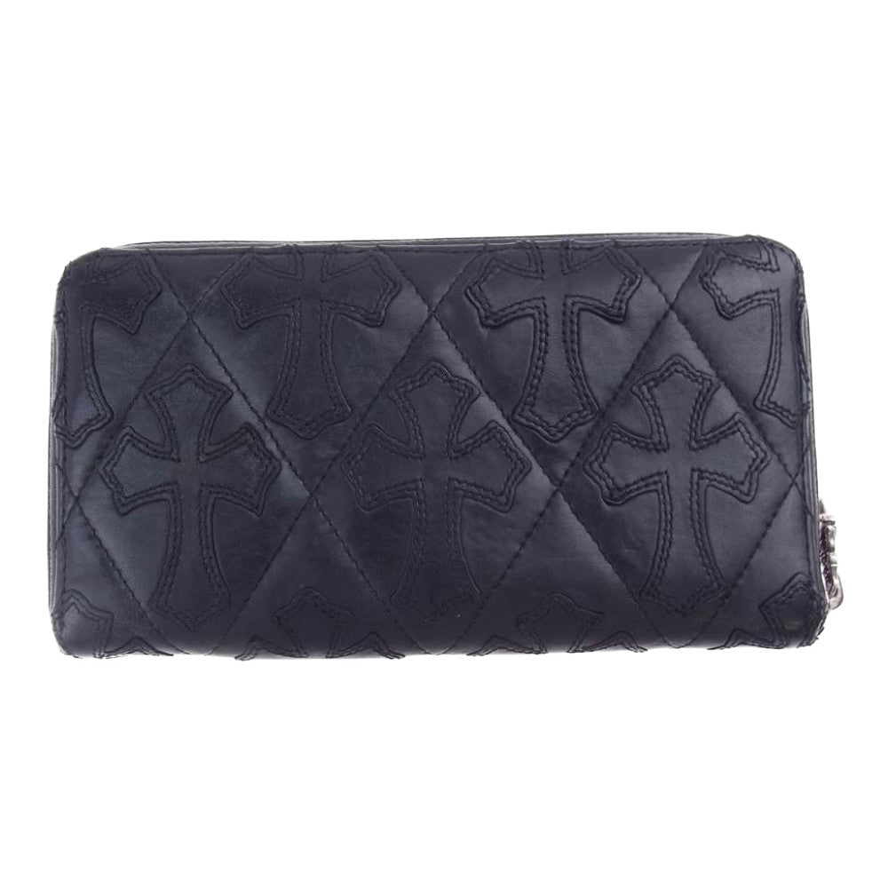 CHROME HEARTS クロムハーツ（原本無） REC F ZIP QUILTED セメタリークロス キルティング ウォレット ブラック系【中古】