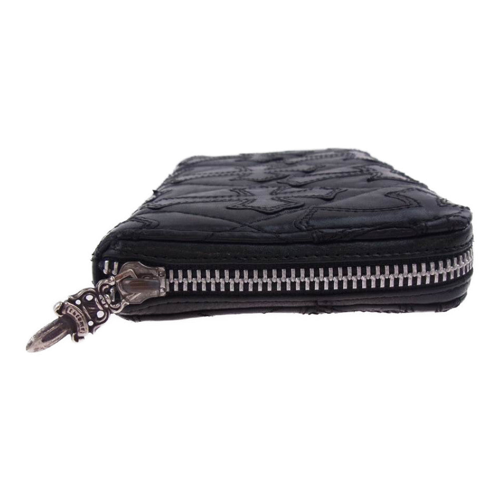 CHROME HEARTS クロムハーツ（原本無） REC F ZIP QUILTED セメタリークロス キルティング ウォレット ブラック系【中古】