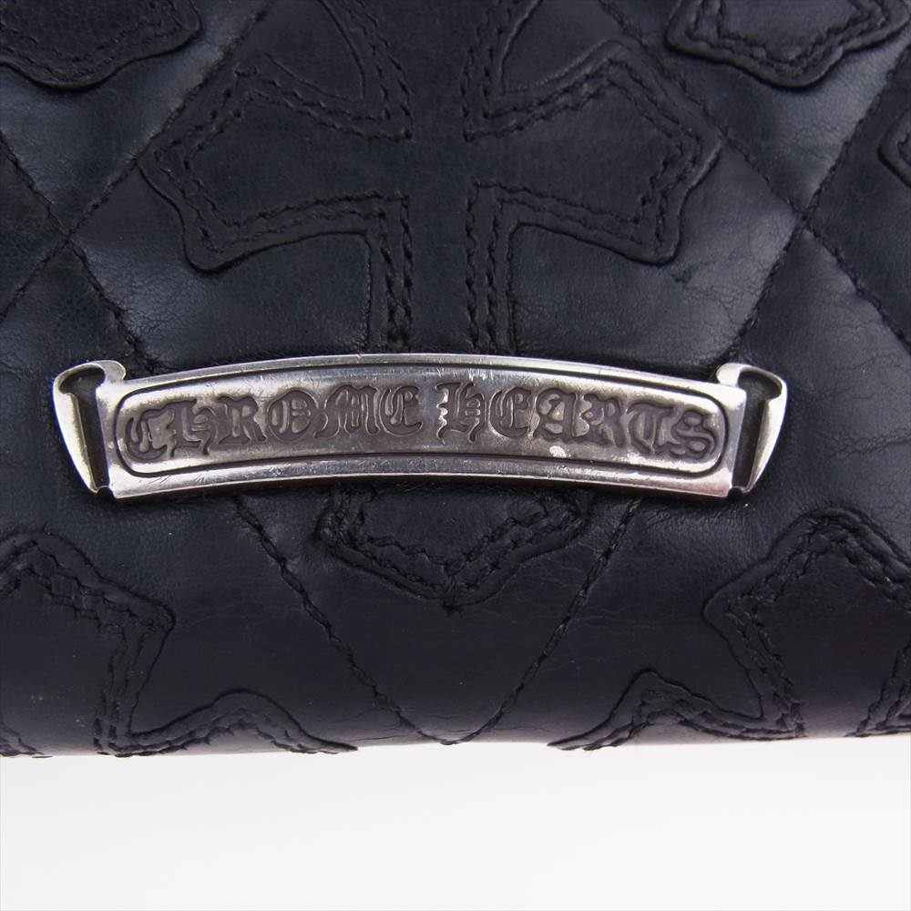 CHROME HEARTS クロムハーツ（原本無） REC F ZIP QUILTED セメタリークロス キルティング ウォレット ブラック系【中古】