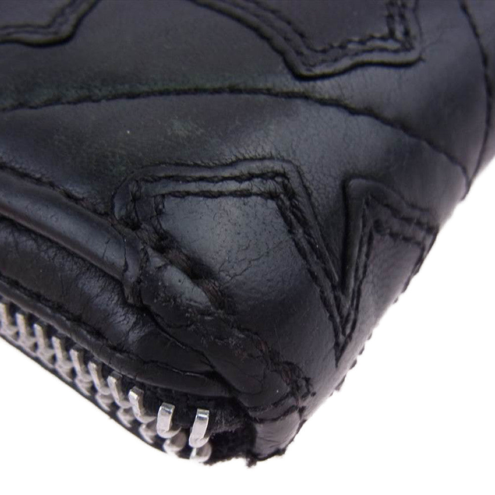 CHROME HEARTS クロムハーツ（原本無） REC F ZIP QUILTED セメタリークロス キルティング ウォレット ブラック系【中古】