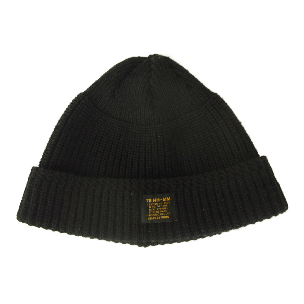 NEIGHBORHOOD ネイバーフッド 18AW 182FUNH-HT01 MIL-JEEP W-CAP ウール リブ ビーニー ニット帽 ブラック系 F【中古】