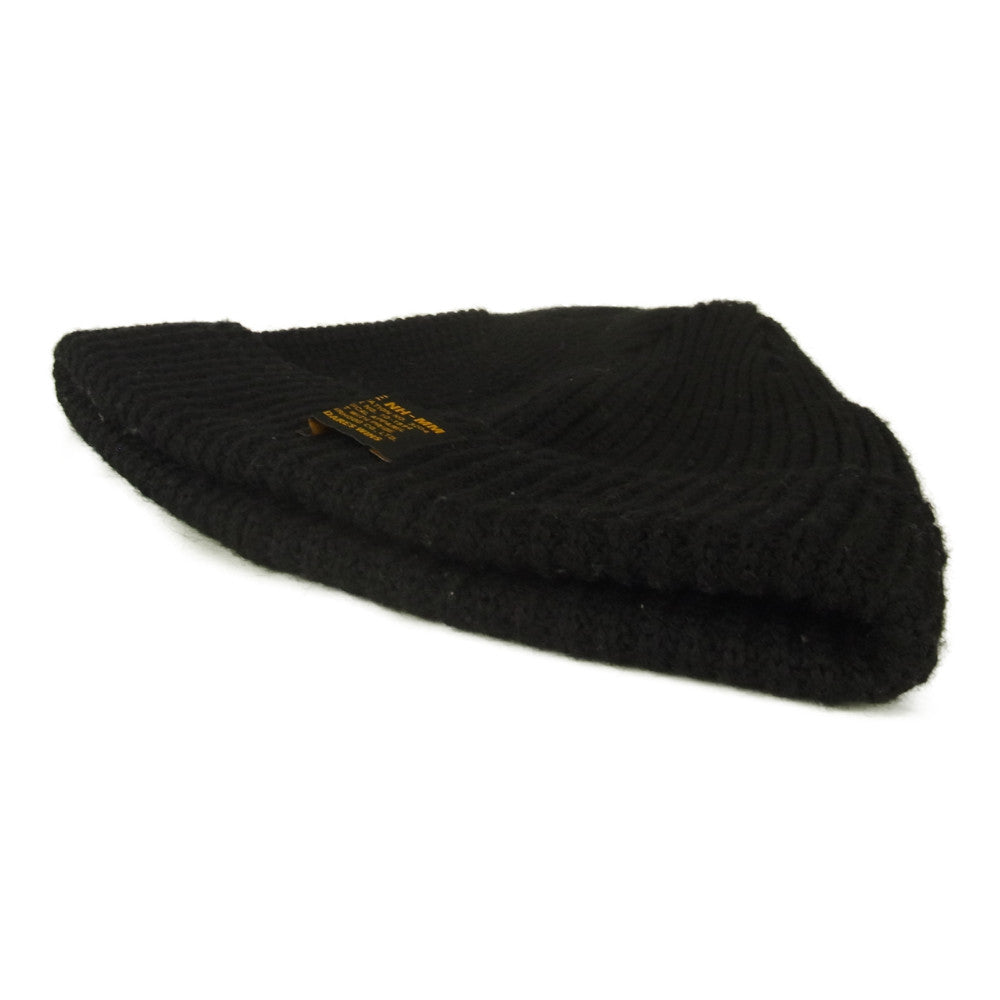 NEIGHBORHOOD ネイバーフッド 18AW 182FUNH-HT01 MIL-JEEP W-CAP ウール リブ ビーニー ニット帽 ブラック系 F【中古】
