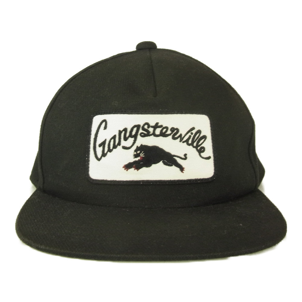 GANGSTERVILLE ギャングスタービル GREASER-CAP ロゴワッペン コットンツイル 6パネル キャップ 帽子 ブラック系【中古】