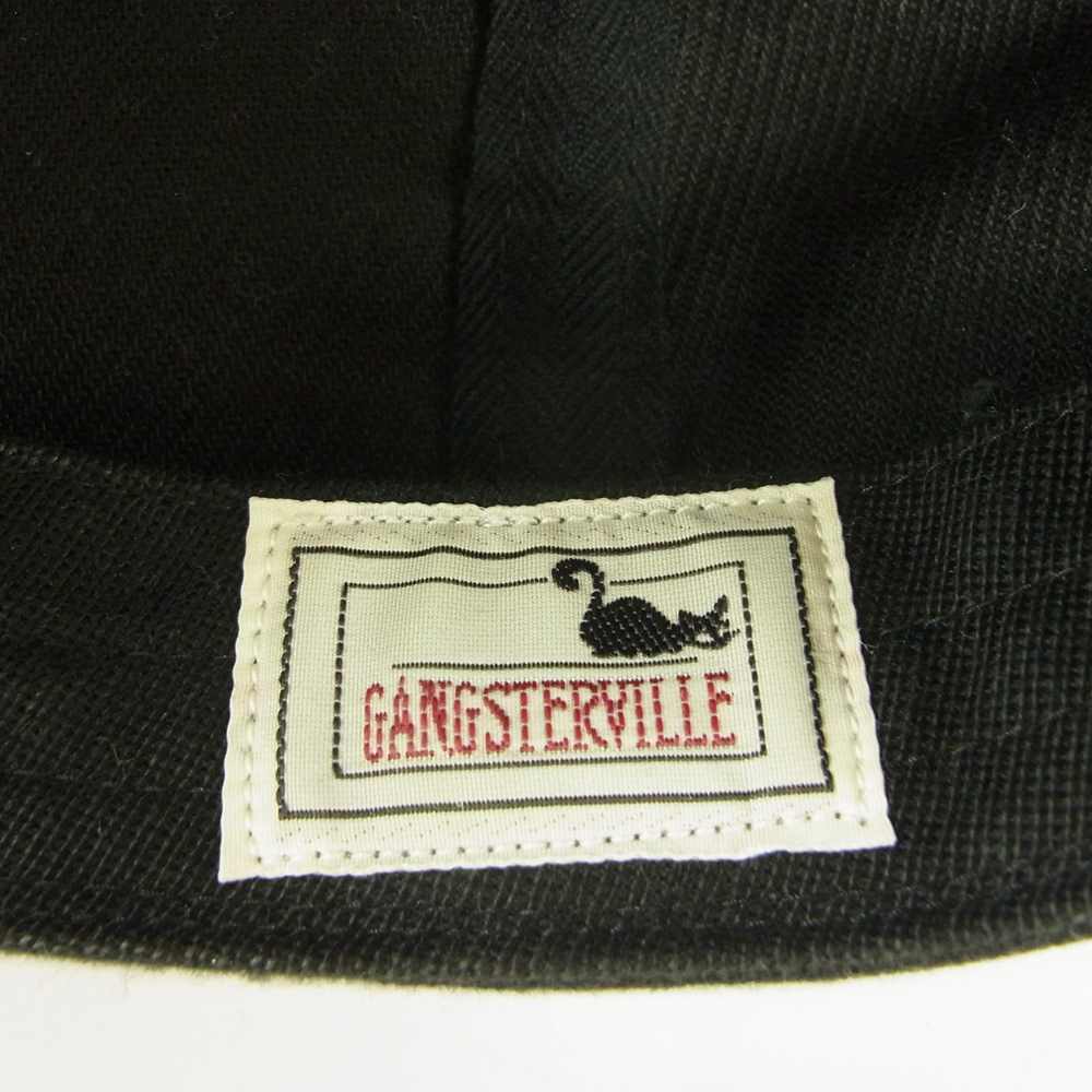 GANGSTERVILLE ギャングスタービル GREASER-CAP ロゴワッペン コットンツイル 6パネル キャップ 帽子 ブラック系【中古】
