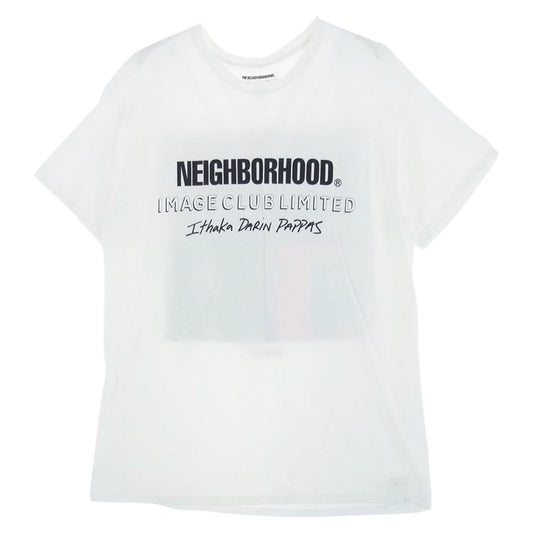 NEIGHBORHOOD ネイバーフッド × IMAGE CLUB LIMITED イメージクラブリミテッド 20AW NHIX-4/C-TEE.SS ロゴ バックフォトプリント 半袖 Tシャツ ホワイト系 L【中古】