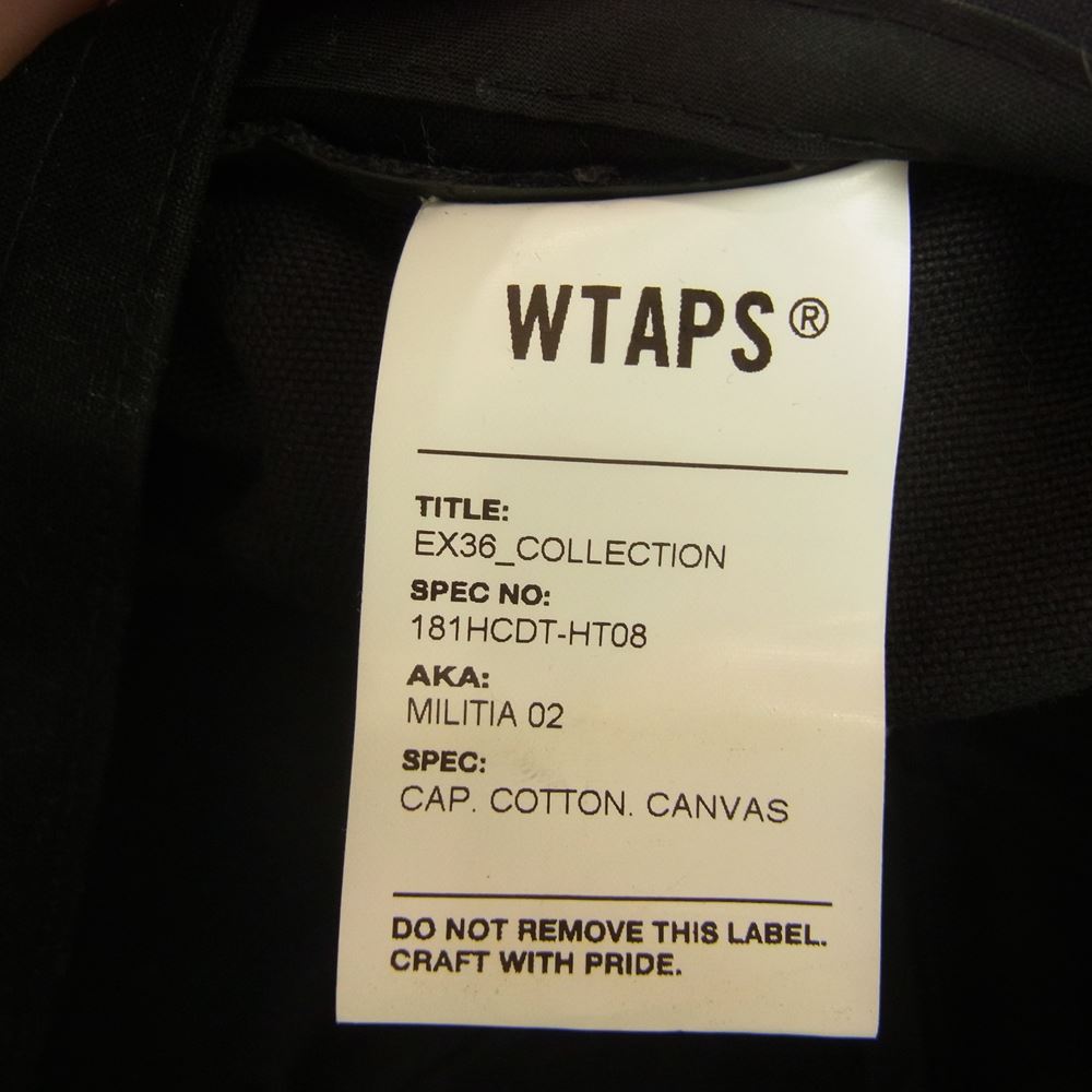 WTAPS ダブルタップス 18SS 181HCDT-HT08 MILITIA 02 CAP WTVUA 6パネル ロゴワッペン キャップ ブラック系【中古】