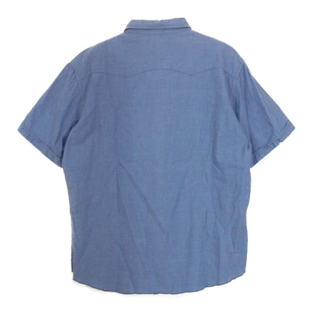 TENDERLOIN テンダーロイン 本店限定 T-CHAMBRAY WESTERN SHT S/S シャンブレー ウエスタン 半袖シャツ  ブルー系 M【中古】