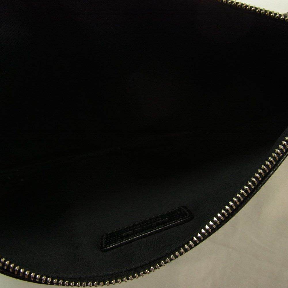JIL SANDER ジルサンダー イタリア製 レザー ジップ クラッチバッグ ブラック系【中古】