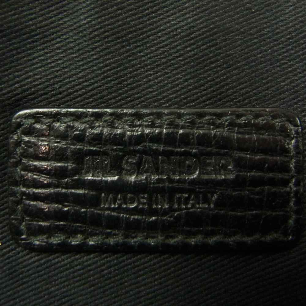 JIL SANDER ジルサンダー イタリア製 レザー ジップ クラッチバッグ ブラック系【中古】