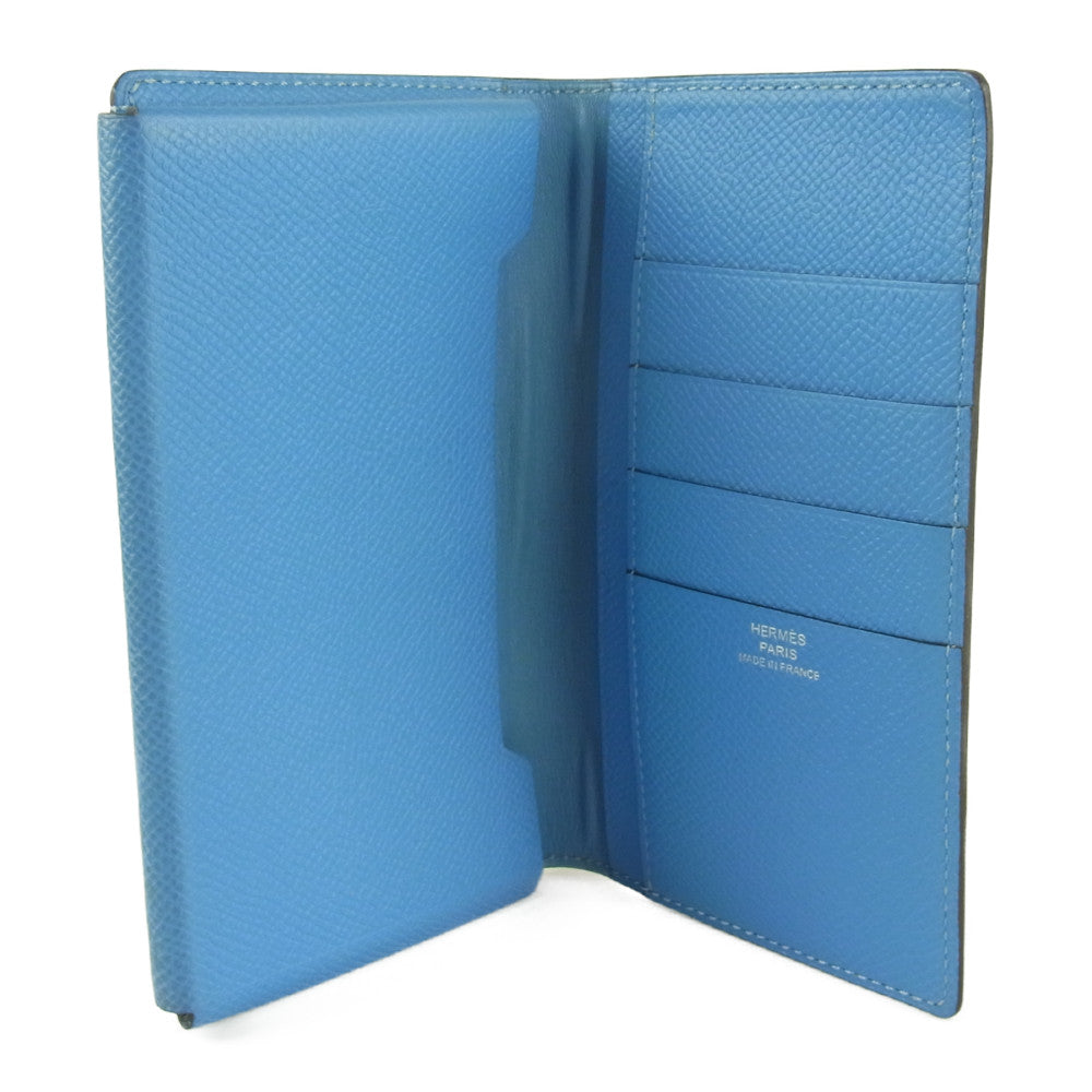 HERMES エルメス エテュイ スマート クラシック エプソン □R刻印 手帳型 スマートフォンケース スマホケース ブルー系【中古】