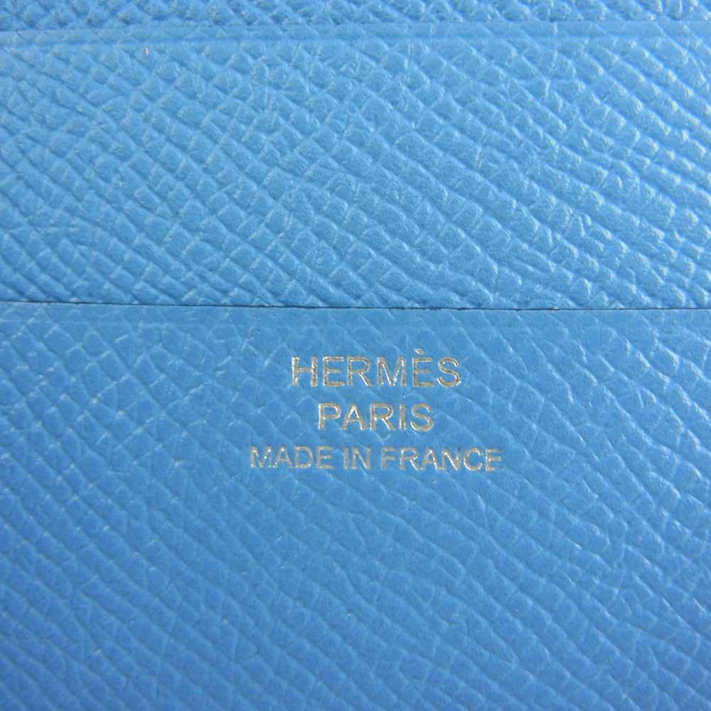 HERMES エルメス エテュイ スマート クラシック エプソン □R刻印 手帳型 スマートフォンケース スマホケース ブルー系【中古】