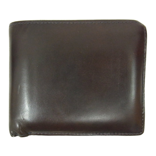 土屋鞄製造所 ツチヤカバン コードバン 二折財布 二つ折り財布 ブラウン系【中古】