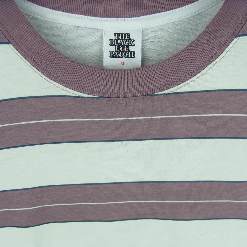 ブラックアイパッチ 21SS BEPSS21TE17 ROYAL LOGO BORDERED TEE ロイヤルロゴ ボーダー 半袖 Tシャツ パープル系 アイボリー系 M【新古品】【未使用】【中古】